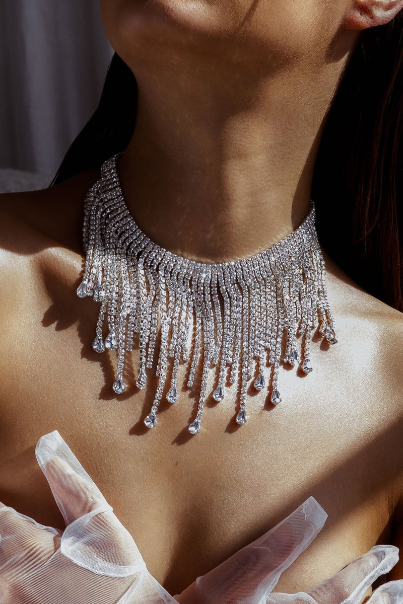 Collier en Cristal Cascade Isadora Argent