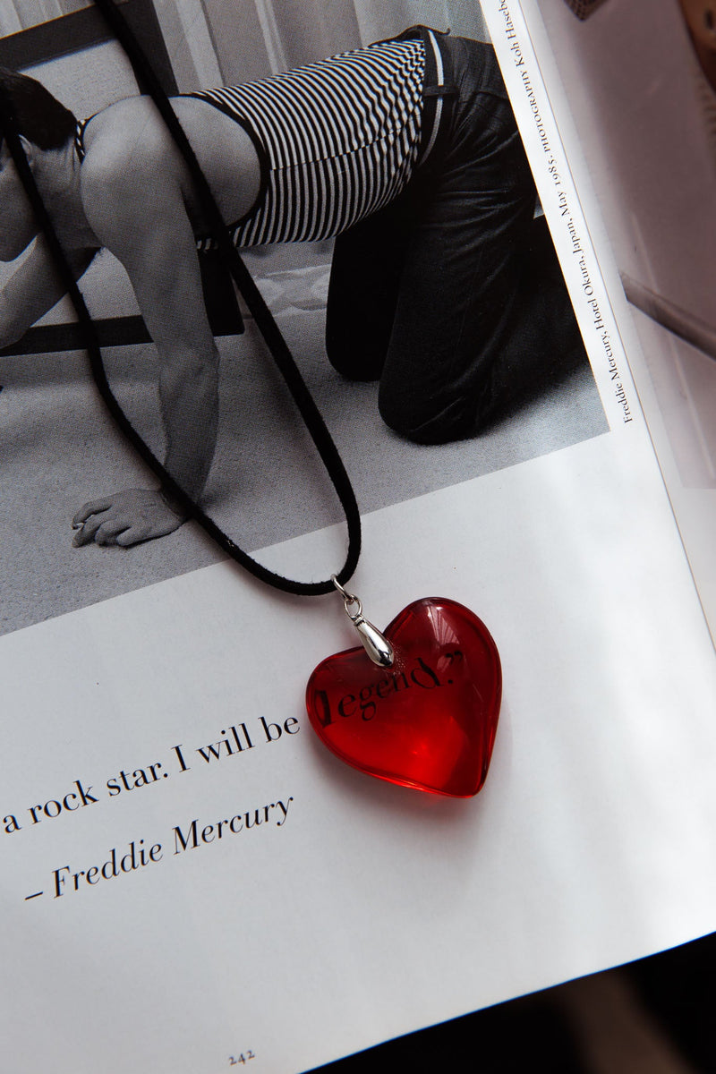 Collier Choker Cœur d'Amoureux Rouge