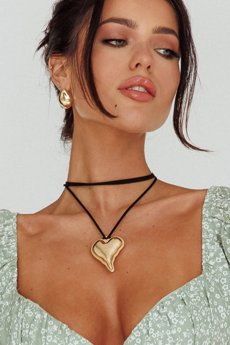Pendentif Coeur Corazon Choker Or