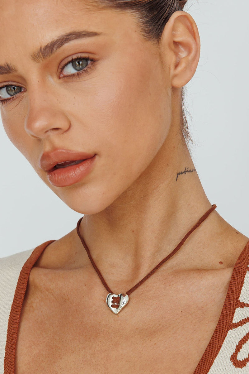 Collier Pendentif Cœur Quotidien Argent