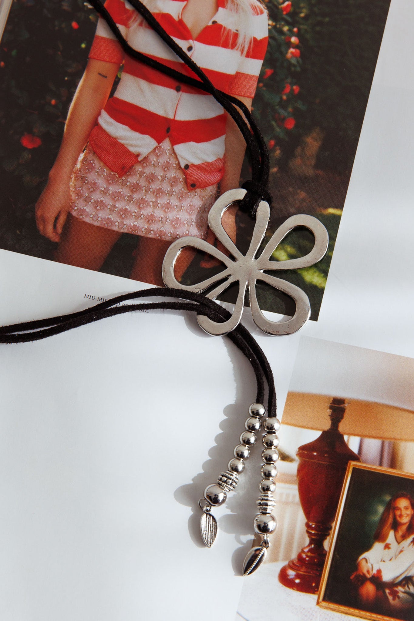 Collier Pendentif Fleurs Épanouies Argent