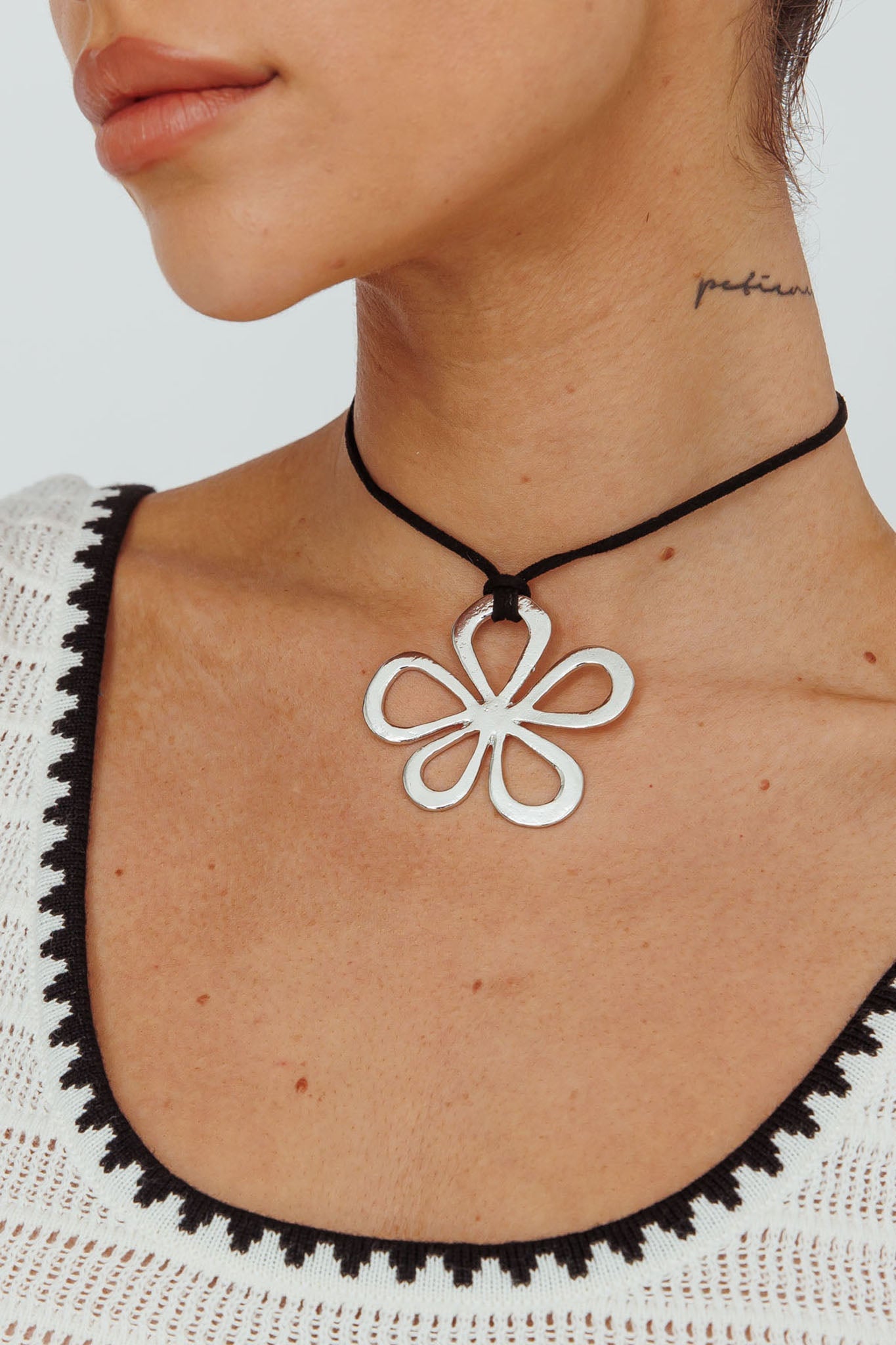 Collier Pendentif Fleurs Épanouies Argent