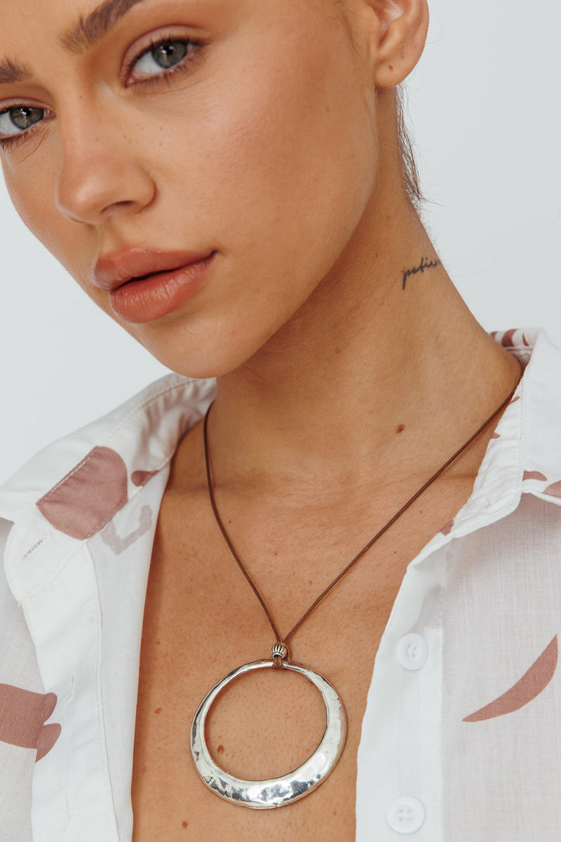 Collier Pendentif Cercle Le Monde Argent