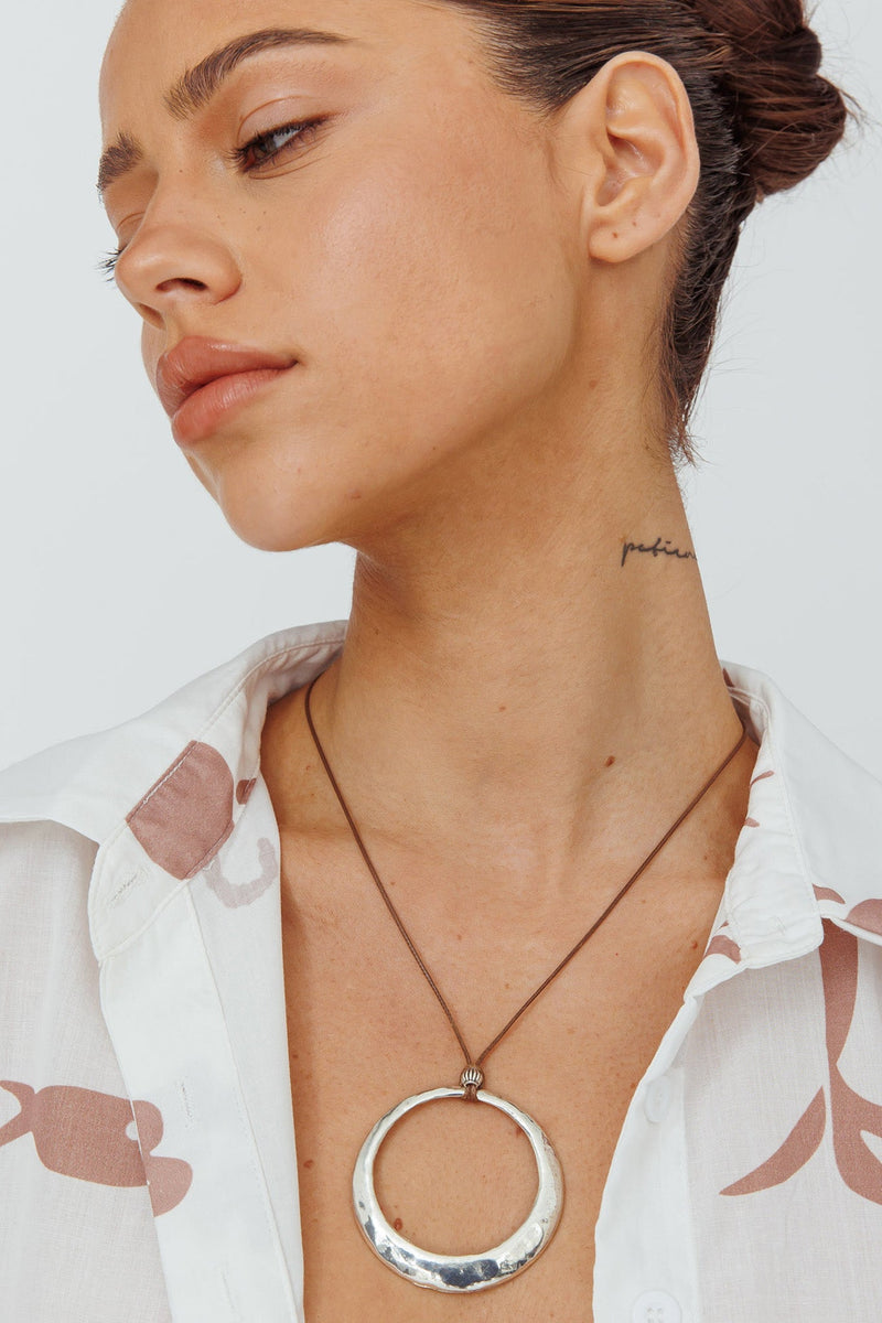 Collier Pendentif Cercle Le Monde Argent