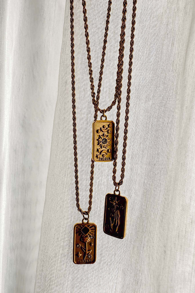 Collier Pendentif Chaîne en Corde Sol Or