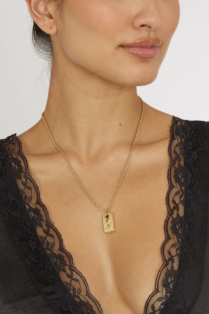 Collier Pendentif Chaîne en Corde Ida Or
