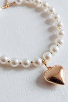 Collier en perles cœur large Kerri Or