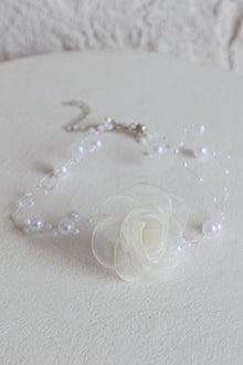 Collier Choker en Chiffon Rose Magic Moments Perle