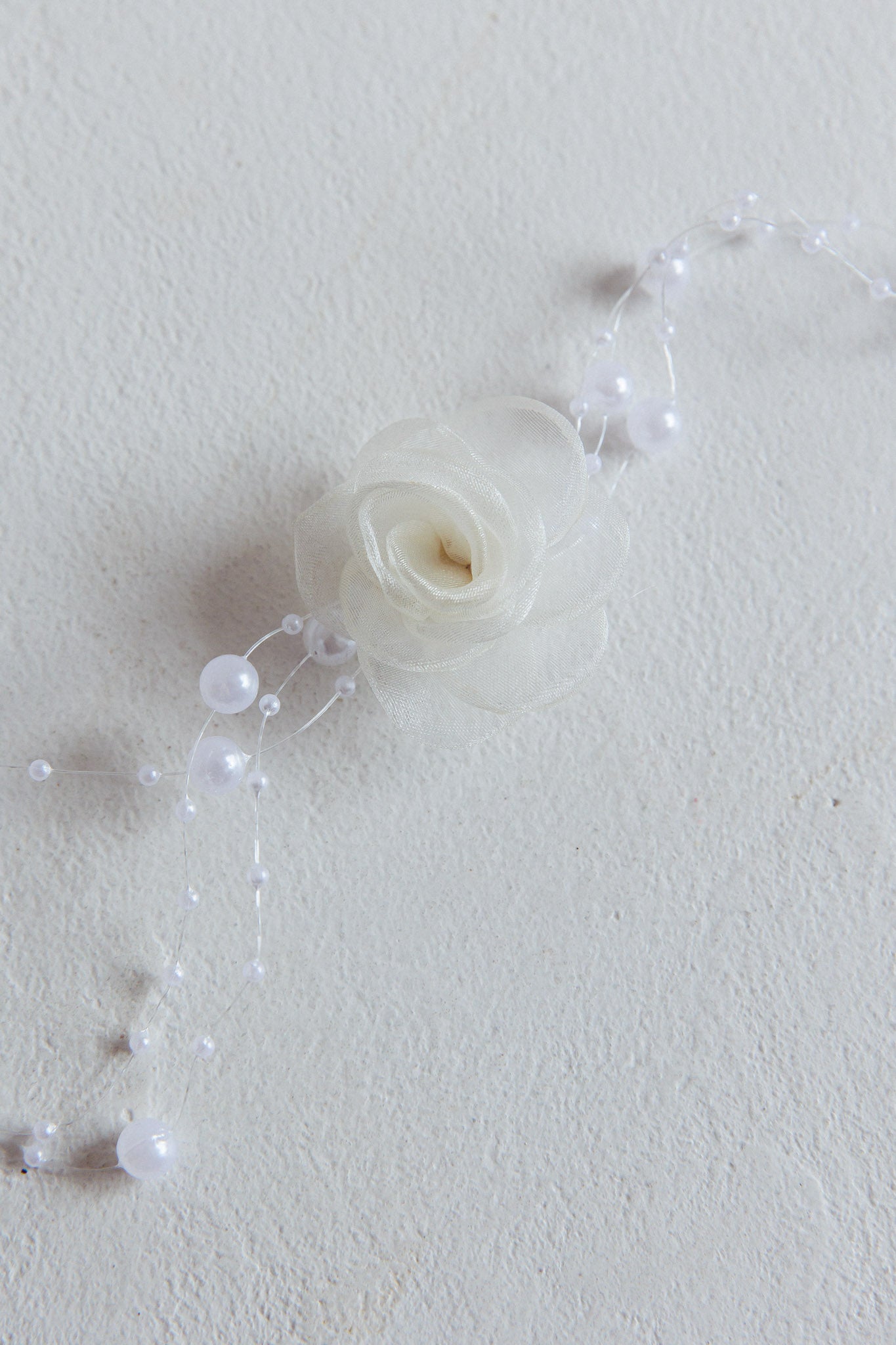 Collier Choker en Chiffon Rose Magic Moments Perle