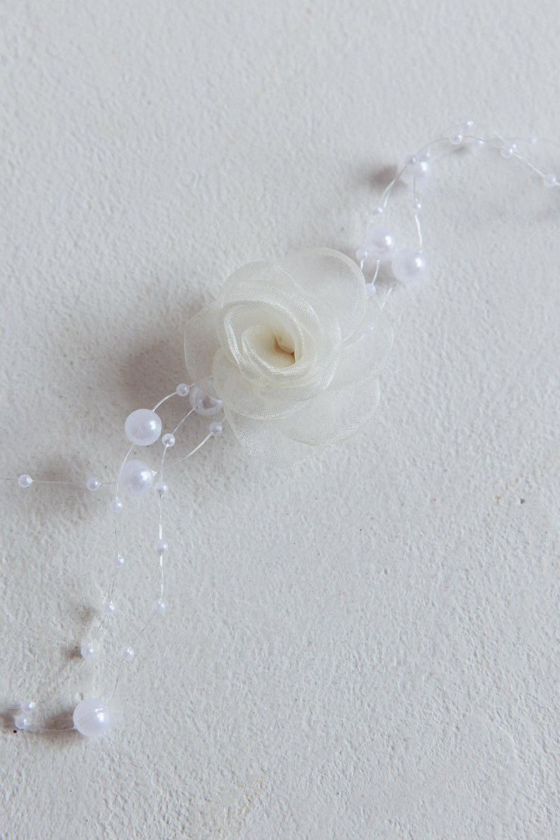 Collier Choker en Chiffon Rose Magic Moments Perle
