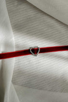 Collier ras de cou en velours cœur Diamante Lola Rouge