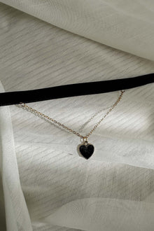Collier ras du cou en velours Rosie cœur noir