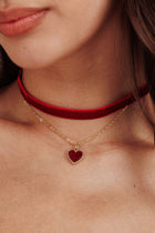 Collier Choker en Velours Rouge Rosie