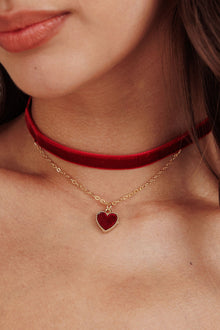 Collier Choker en Velours Rouge Rosie