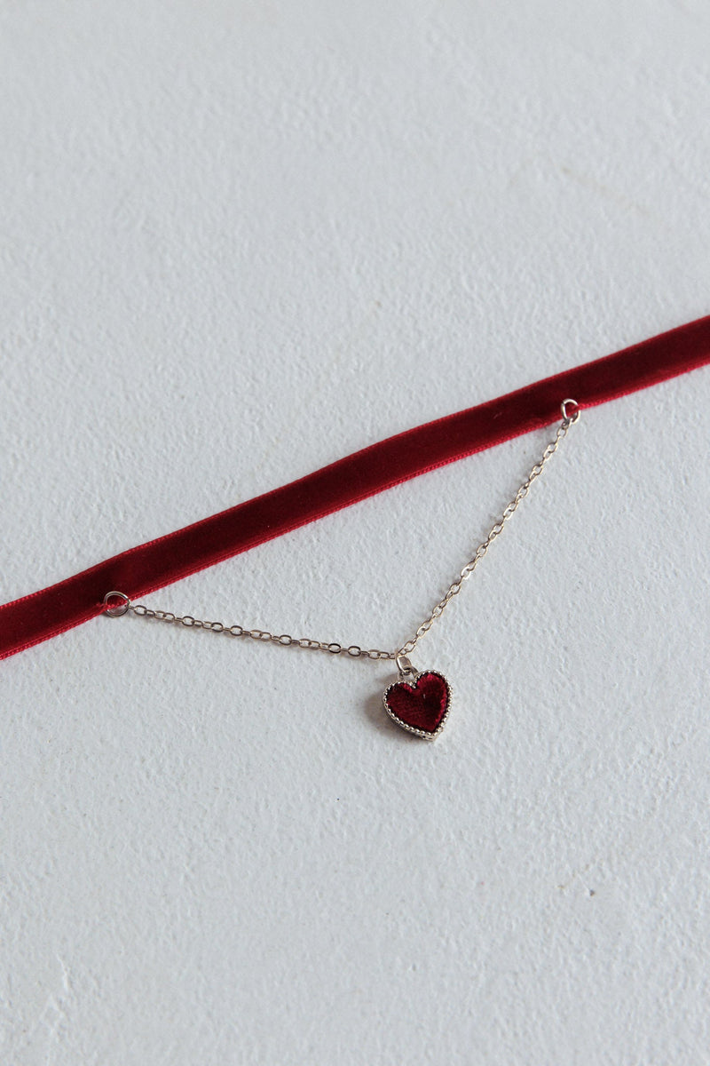 Collier Choker en Velours Rouge Rosie