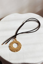 Collier Pendentif Rond Texturé Hometown Or