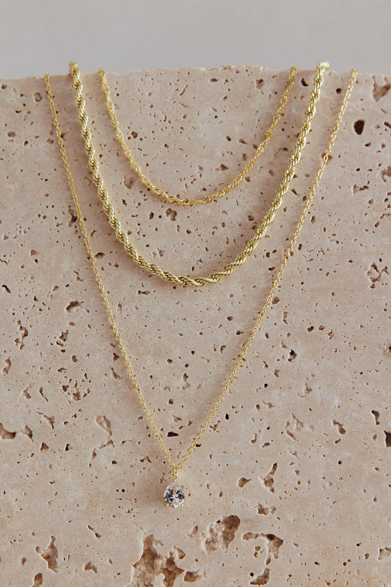 Collier en Pendentif Cristal Aubrey Or