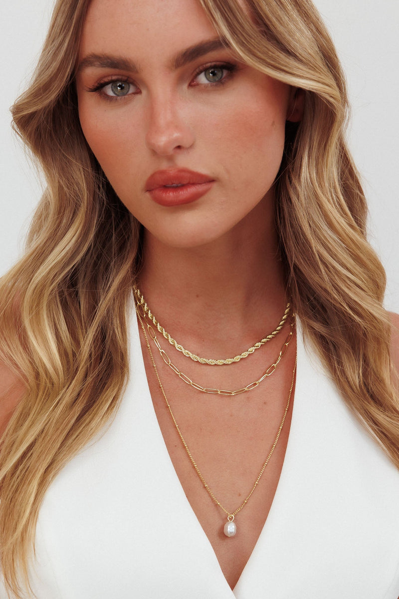 Ensemble de colliers multi-longueurs Allie Or