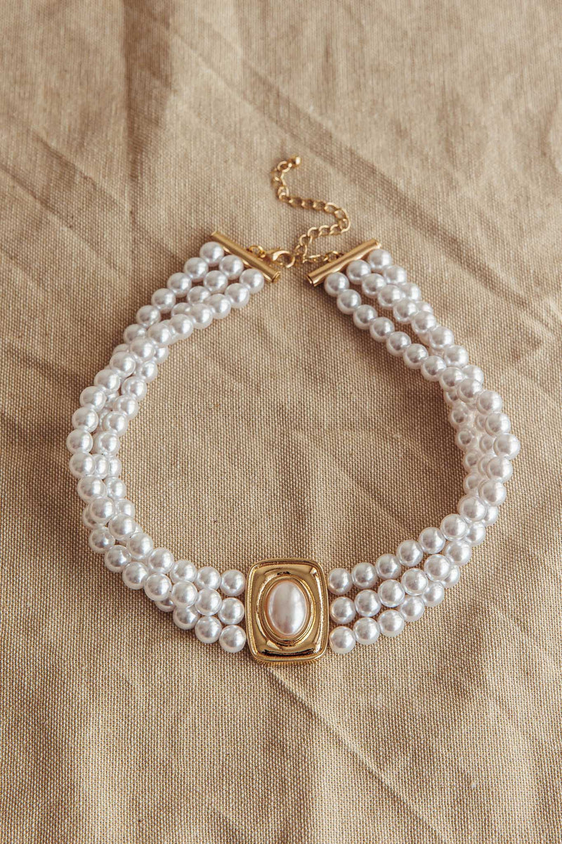 Collier Pendentif Tamra Squoval Perle Or