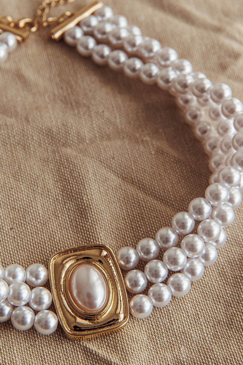 Collier Pendentif Tamra Squoval Perle Or