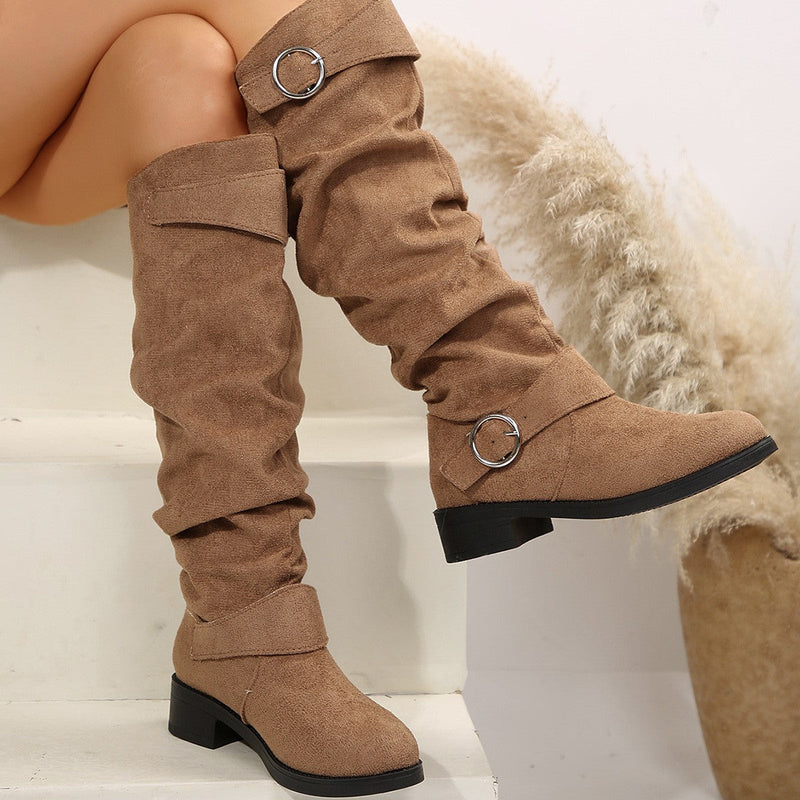 Rider™ | Bottines Élégantes en Daim à Petit Talon