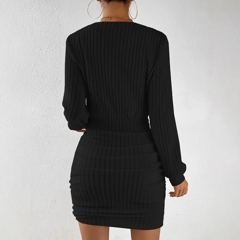Margot | Robe Moulante à Rayures en Velours