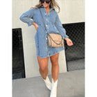 Anaïs | Robe Chemise en Jean à Manches Lanternes