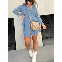 Anaïs | Robe Chemise en Jean à Manches Lanternes
