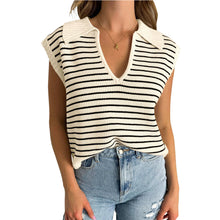 Luna™ | Pull élégant à col V rayé