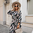 Clémence | Robe Longue à Motif Zèbre et Nœud Taille