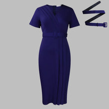 Naomi | Robe Crayon à Col V et Taille Cintrée