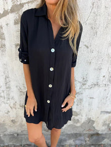 Camille | Robe Chemise Décontractée à Manches Courtes