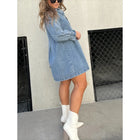 Anaïs | Robe Chemise en Jean à Manches Lanternes