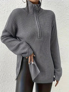 Luna™ | Pull Élégant à Col V avec Fermeture Zippée