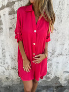 Camille | Robe Chemise Décontractée à Manches Courtes