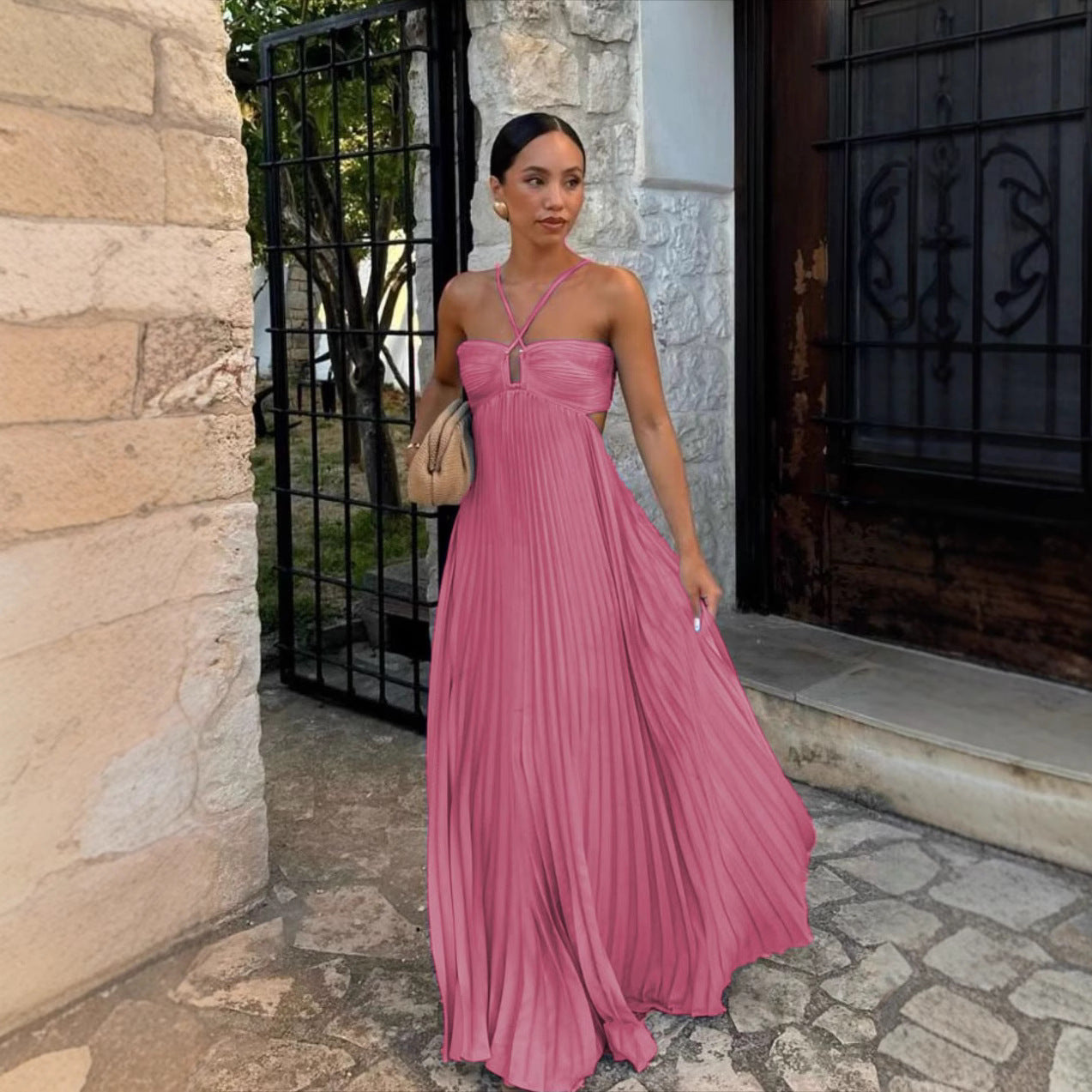 Maëlle | Robe Plissée & Éclat Céleste