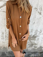Camille | Robe Chemise Décontractée à Manches Courtes
