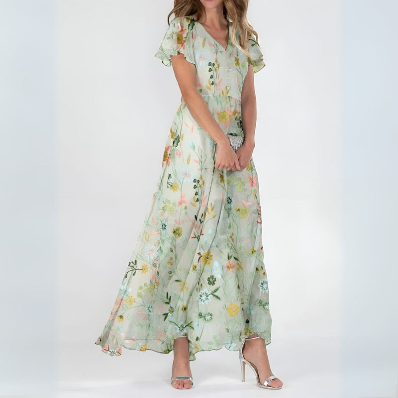 Maëlle | Robe Longue Fleurie & Charme Romantique
