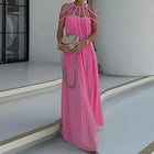 Lorine | Robe Maxi Drapée en Lin Tressé