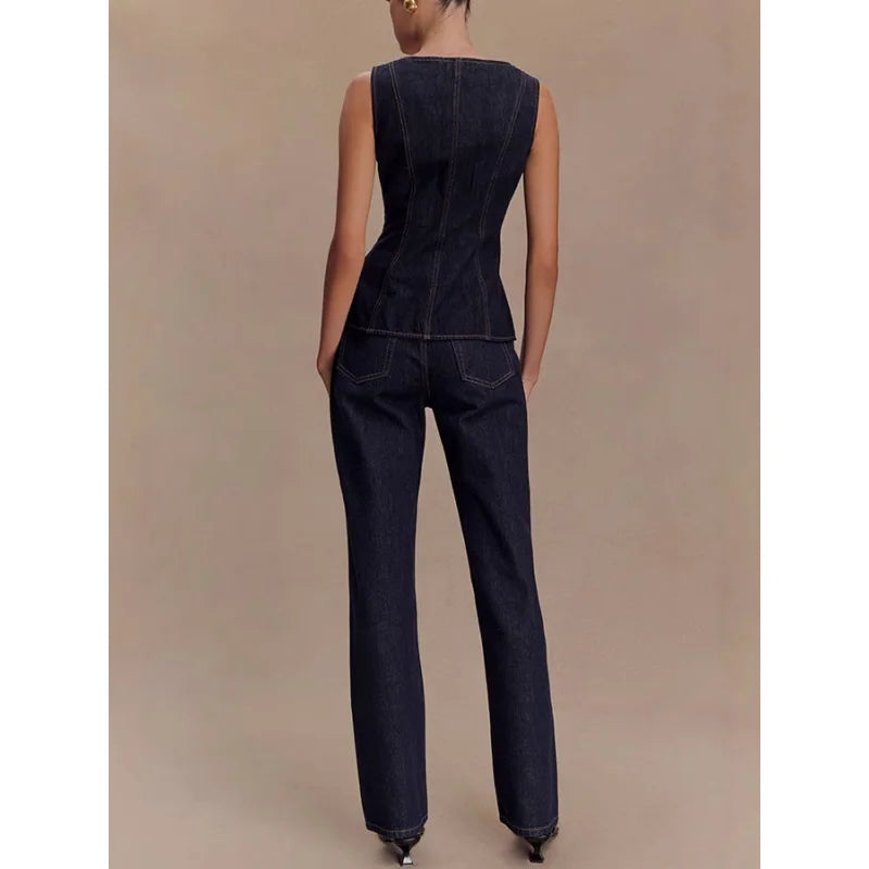 Romy | Ensemble Structuré & Allure Denim
