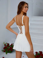 Selina | Robe Corset Froncée à Lacets et Dos Nu