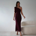 Liora | Robe Asymétrique Fleurie & Allure Sculptante