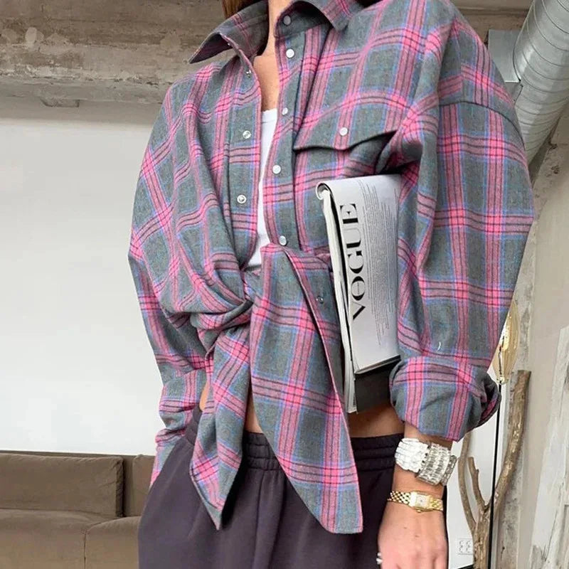 Zoe™ | Blouse à Carreaux Vintage