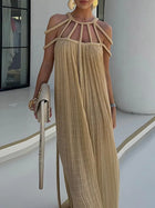 Lorine | Robe Maxi Drapée en Lin Tressé