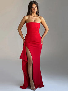 Naya | Robe Maxi Fendue Sans Bretelles