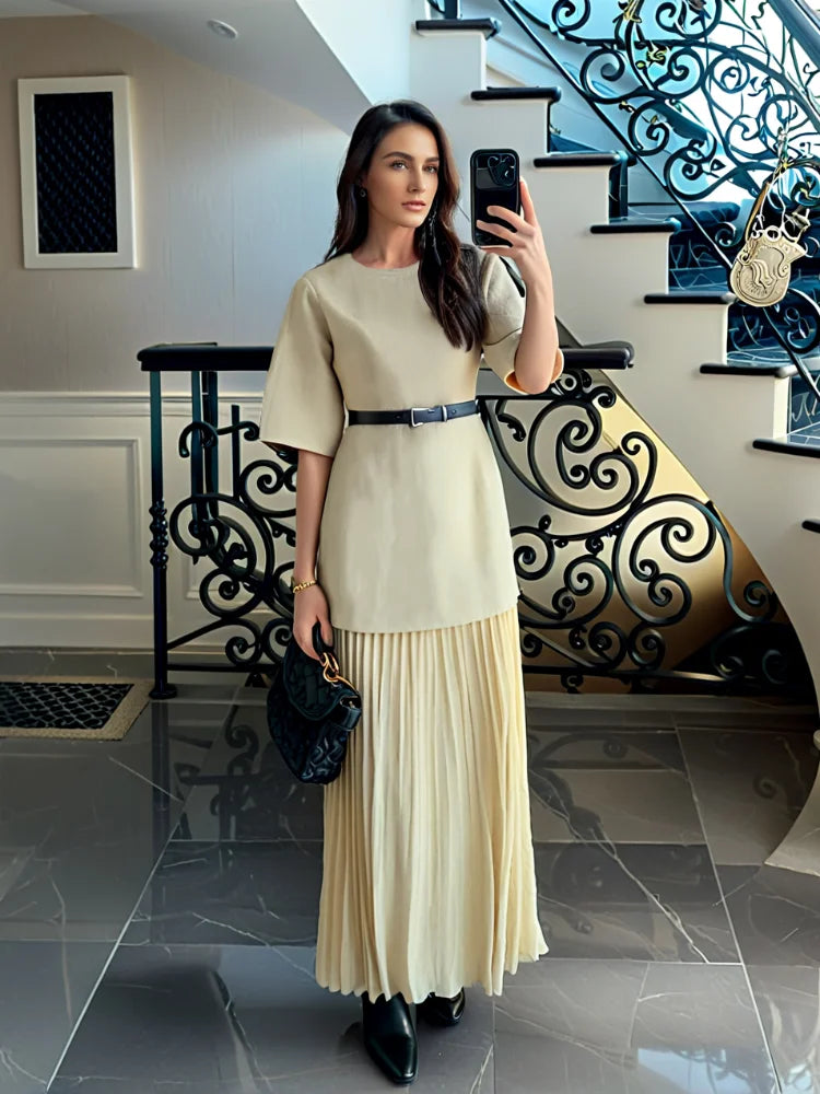 Ava | Robe Longue Structurée Chic