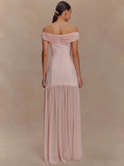 Selena | Robe Épaule Dénudée & Drapé Royal