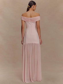Selena | Robe Épaule Dénudée & Drapé Royal