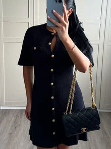 Nina| Robe Pull Cintrée & Détails Boutonnés