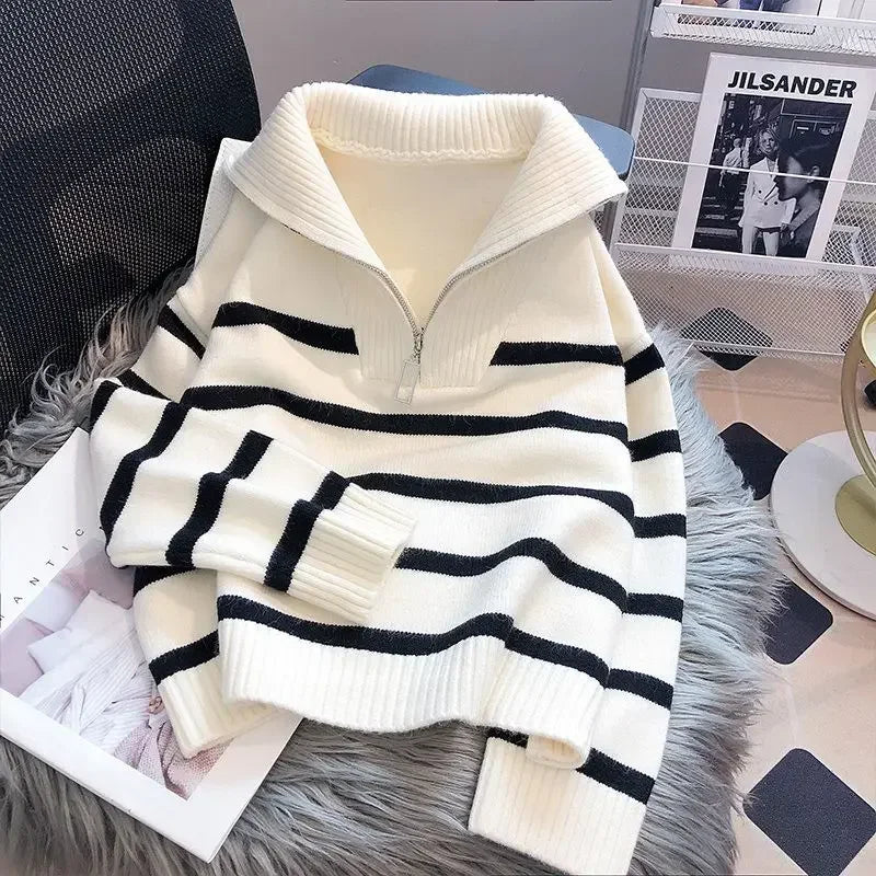 Estelle™ | Pull élégant à col en V zippé